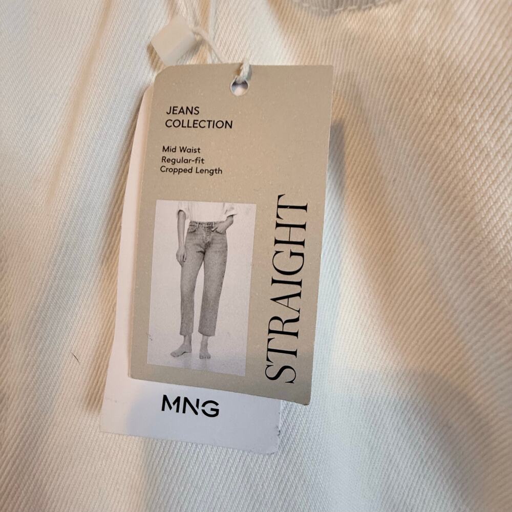 MANGO Midrise Straight Jeans in White Sz 14 - Picture 8 of 14